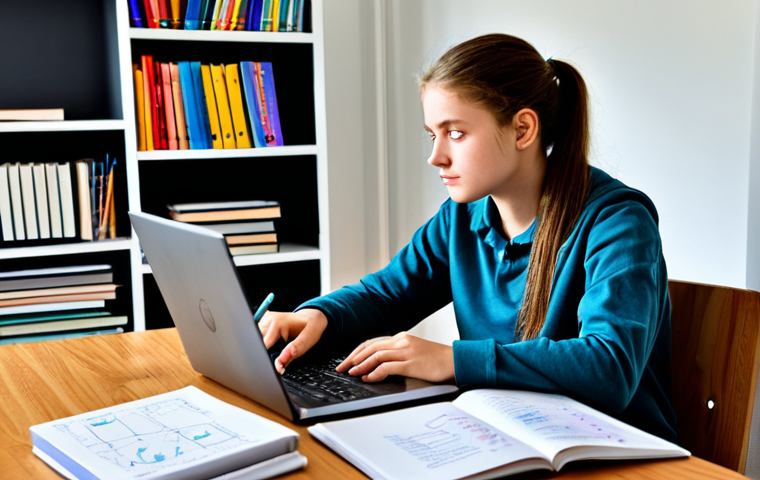 **

"A determined student at a desk covered with study materials, including mind maps and flashcards, fully clothed, focusing intensely on a textbook. Background: A cozy study room with bookshelves and a laptop displaying a learning platform interface. Style: Clean, well-lit, professional photography, perfect anatomy, natural proportions, safe for work, appropriate content, professional, modest, family-friendly."

**