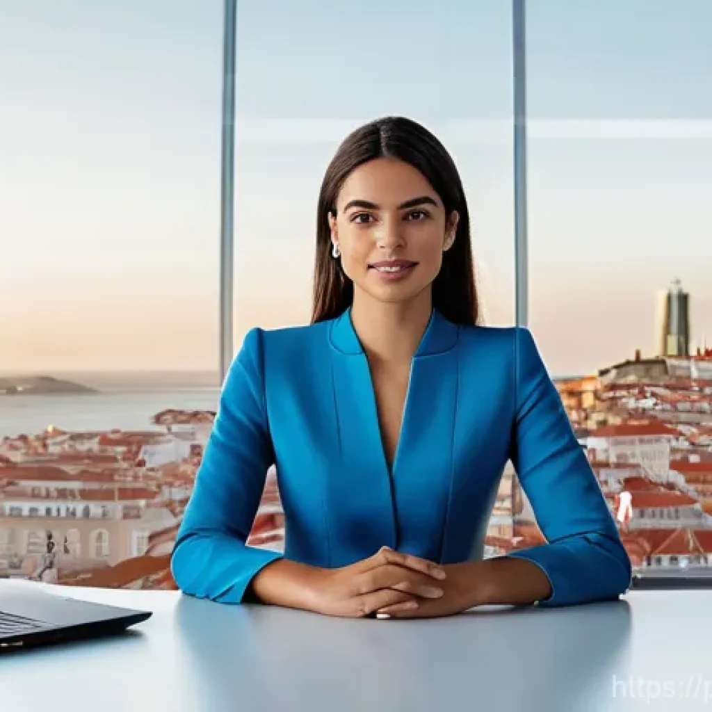 외환관리사와 데이터 기반 업무 개선 - **Prompt:** A dynamic, intelligent portrait of a young Portuguese female entrepreneur, in her late 2...