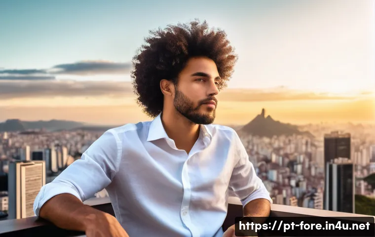 외환관리사와 외환 거래 플랫폼 비교 분석 - **Prompt 1: "Empowered Brazilian Investor Managing Finances Digitally"**
"A vibrant, high-angle ...
