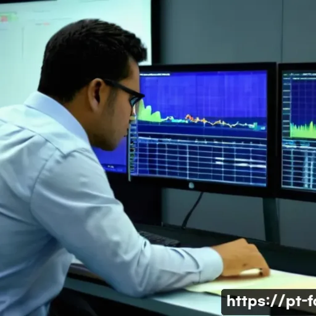 외환관리사와 환율 데이터 분석 사례 - A corporate financial manager in a modern S&atilde;o Paulo office, analyzing multiple screens displaying re...