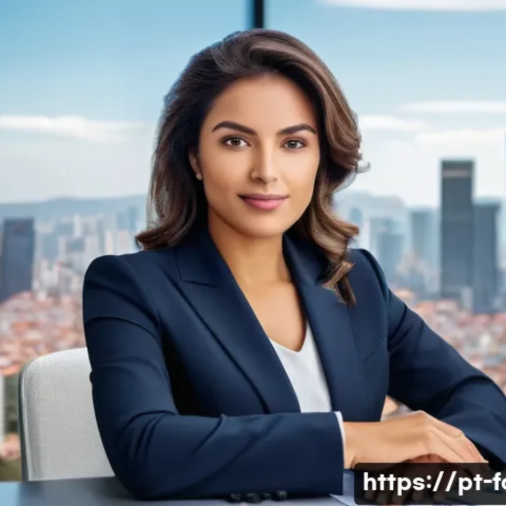 외환관리사와 글로벌 기업 취업 전략 - A professional Brazilian businesswoman sitting confidently at a modern office desk with multiple com...