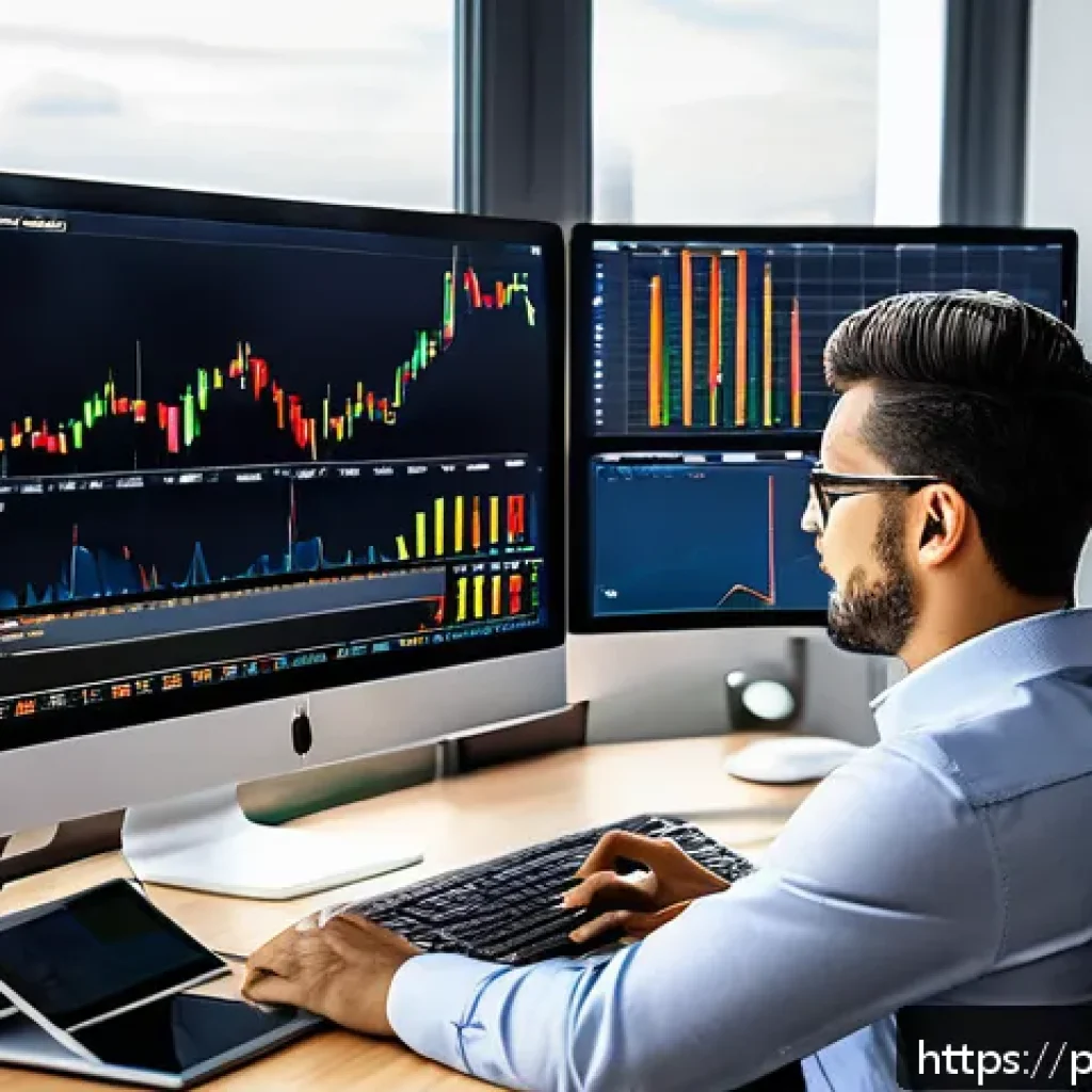 외환관리사와 외환 거래 플랫폼 활용 - A professional Brazilian trader seated at a modern home office desk, multiple high-resolution monito...