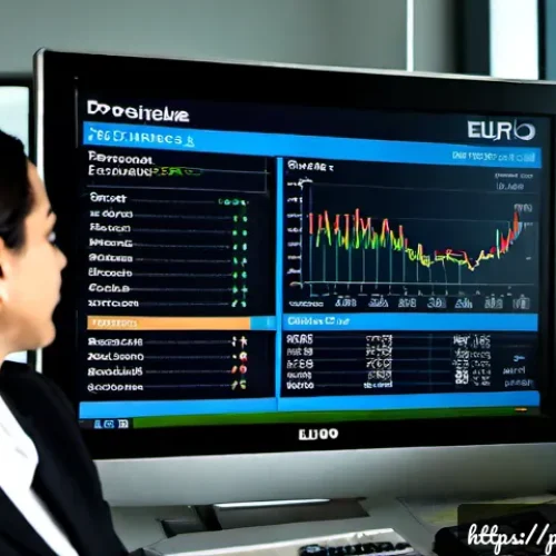 외환관리사 채용 시장 분석 - Photorealistic Lisbon financial district office, a Portuguese foreign exchange manager in smart busi...